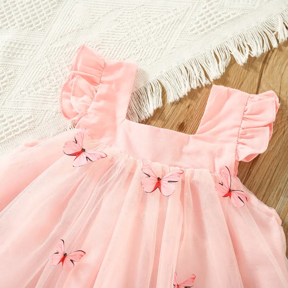 Purple Three-Dimensional Butterfly Princess Dress for Girls — feature 16