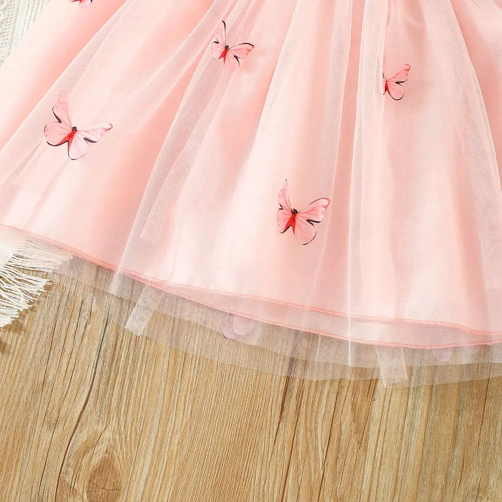 Purple Three-Dimensional Butterfly Princess Dress for Girls — feature 17