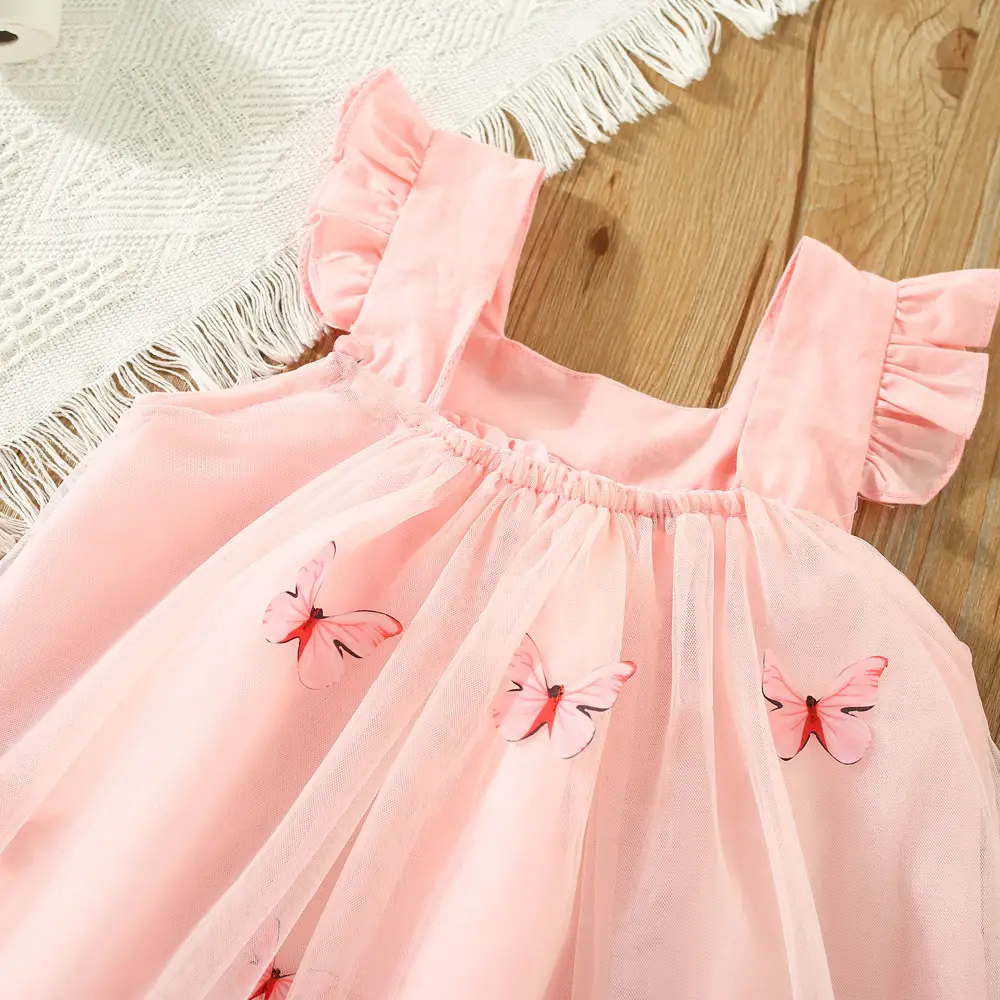Purple Three-Dimensional Butterfly Princess Dress for Girls — feature 18