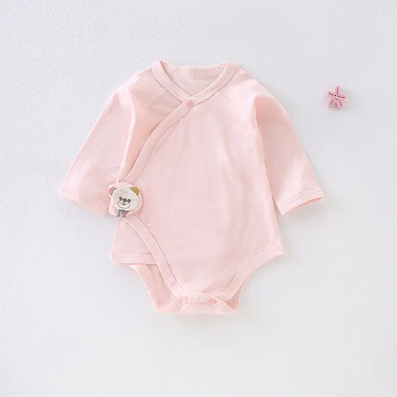 Baby Summer Triangle Harem Pure Cotton Long Sleeve Jumpsuit - Image 2