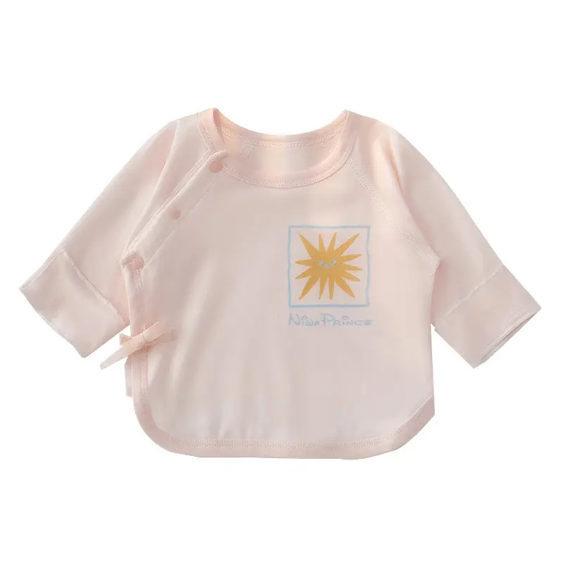 Newborn Baby Top Heshang Modal Pink Boneless Half Back - Image 6