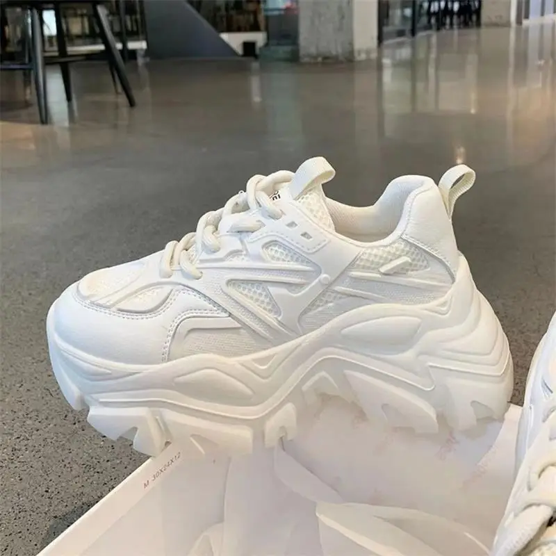 2023 summer new thick-soled breathable single-lining muffin daddy shoes sports ultra-high heel kitten leg white shoes women's shoes — feature 9