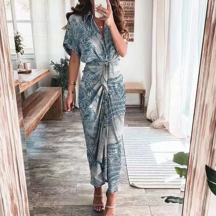 Cross-Border Printed Lace-Up Shirt for Women 2025 — feature 32