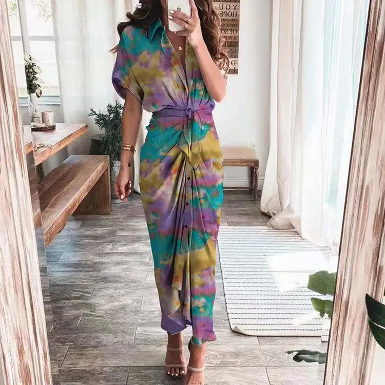 Cross-Border Printed Lace-Up Shirt for Women 2025 — feature 33