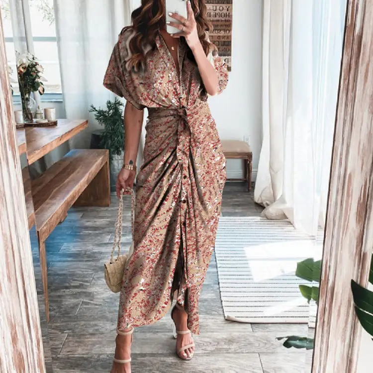 Cross-Border Printed Lace-Up Shirt for Women 2025 — feature 34