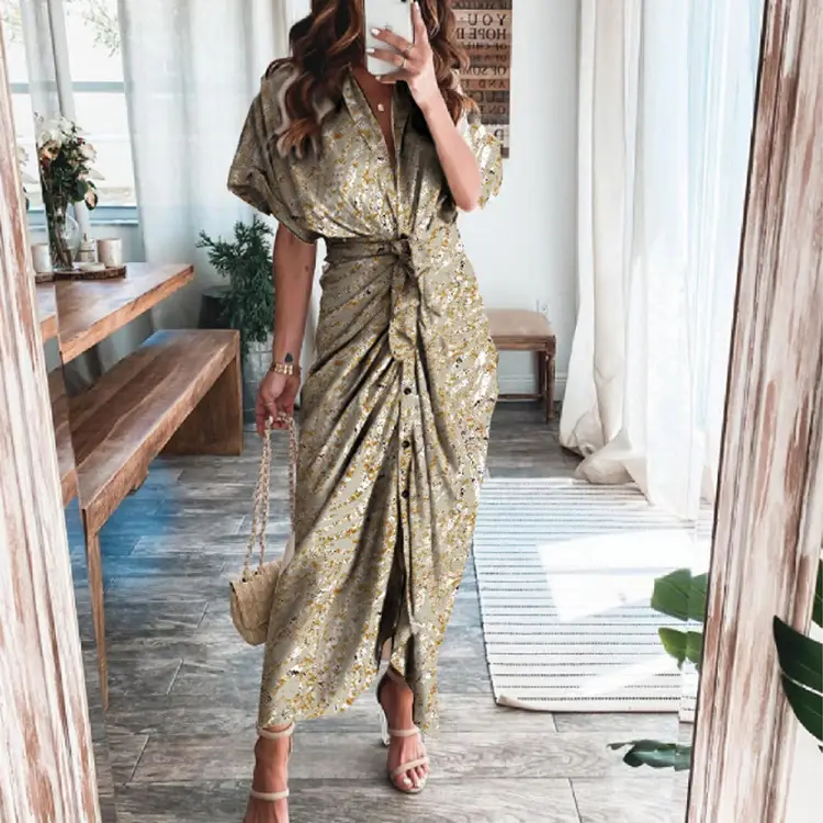 Cross-Border Printed Lace-Up Shirt for Women 2025 — feature 37