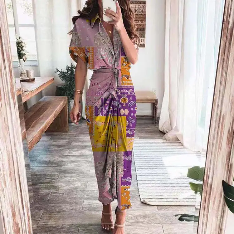 Cross-Border Printed Lace-Up Shirt for Women 2025 — feature 39
