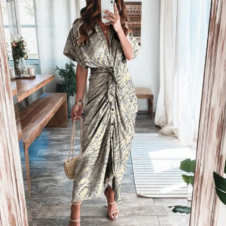 Cross-Border Printed Lace-Up Shirt for Women 2025 — feature 41