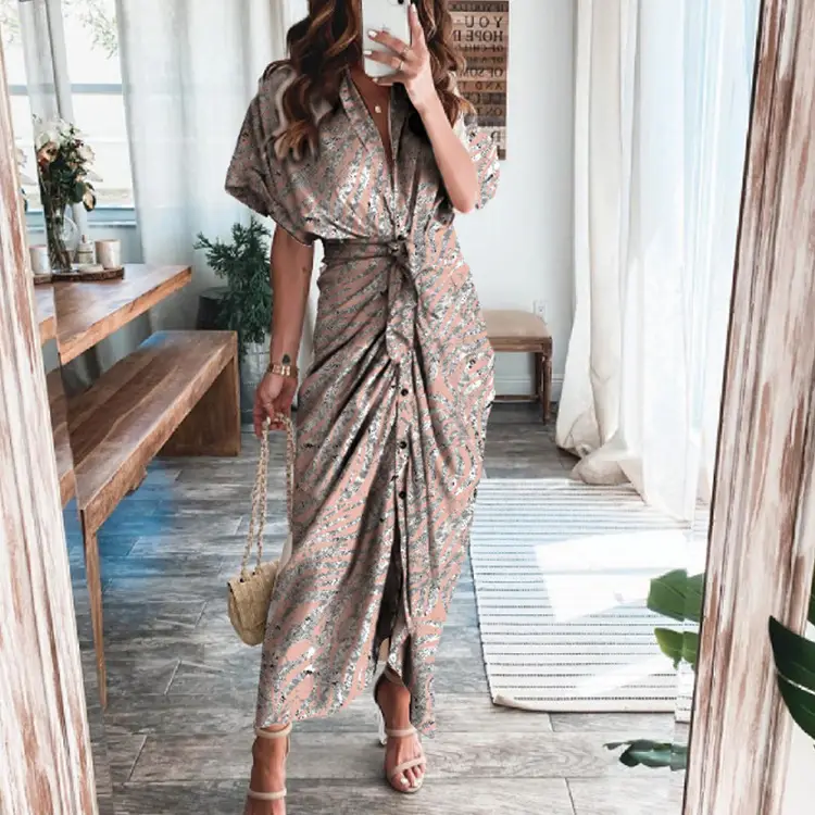 Cross-Border Printed Lace-Up Shirt for Women 2025 — feature 42