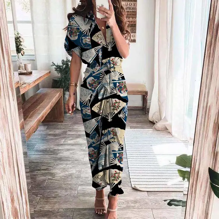 Cross-Border Printed Lace-Up Shirt for Women 2025 — feature 44
