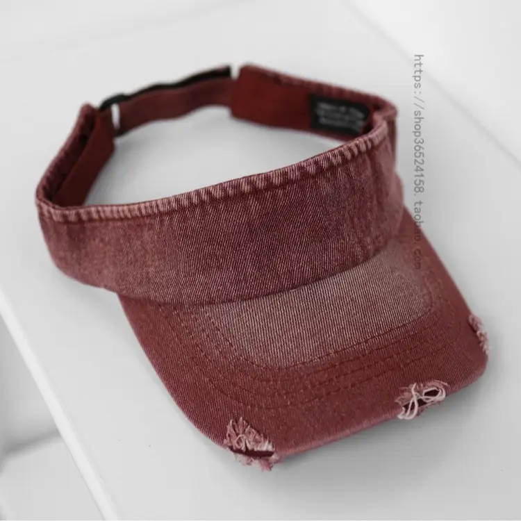 Women Denim Ripped Hat Sunscreen Cap New Washed