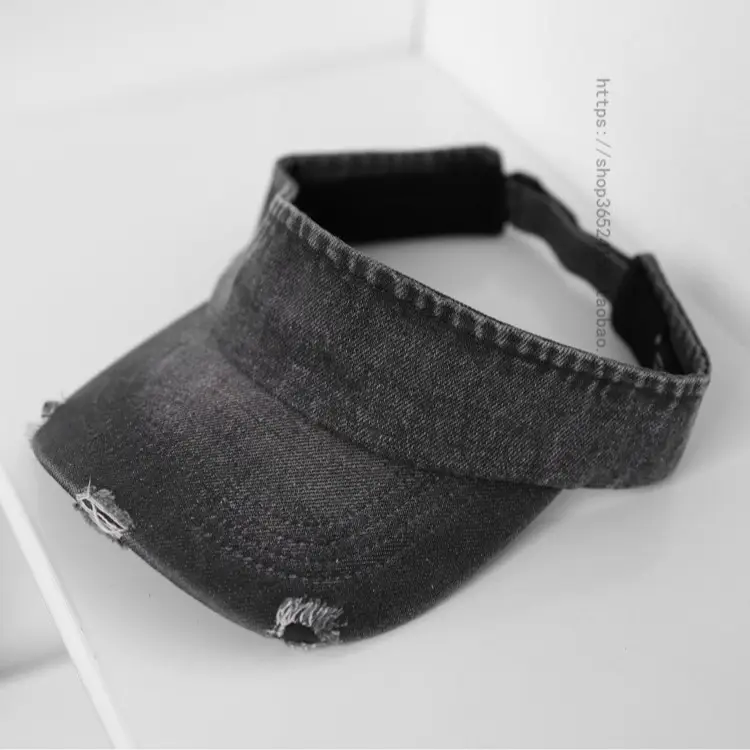 Women Denim Ripped Hat Sunscreen Cap New Washed
