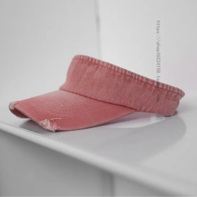 Women Denim Ripped Hat Sunscreen Cap New Washed