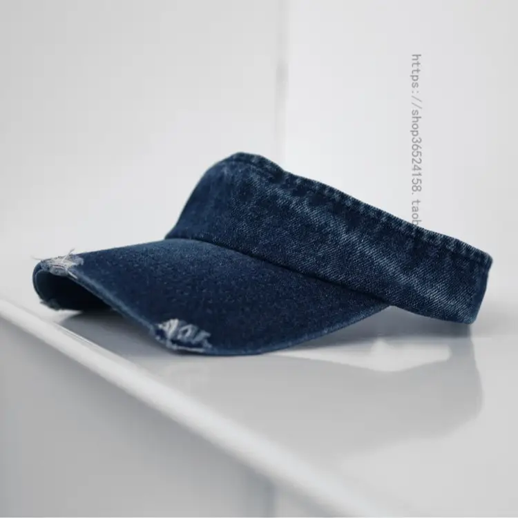 Women Denim Ripped Hat Sunscreen Cap New Washed