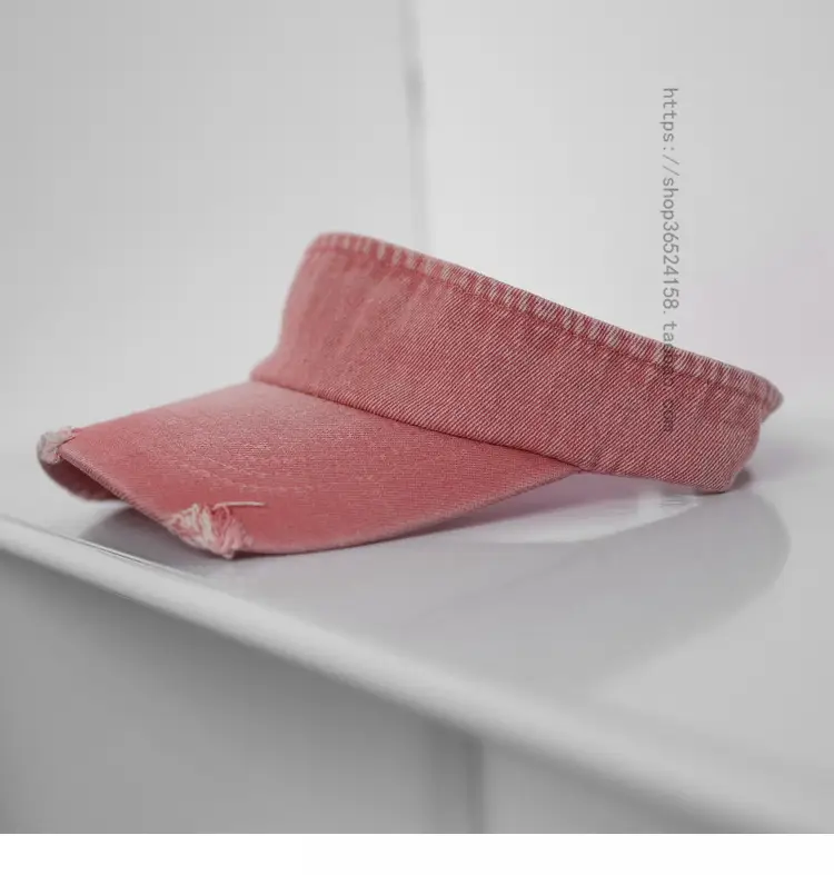 Women Denim Ripped Hat Sunscreen Cap New Washed — feature 1