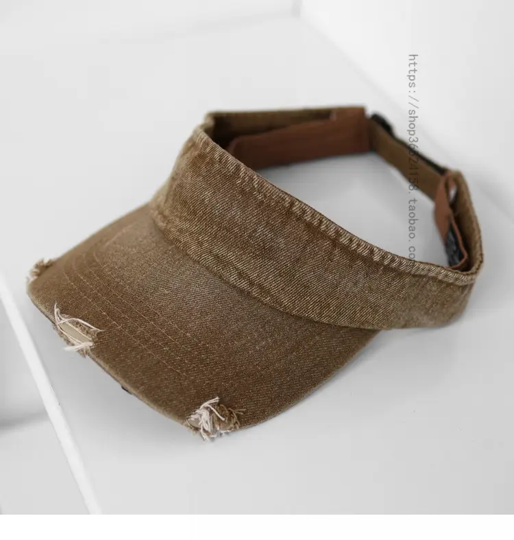 Women Denim Ripped Hat Sunscreen Cap New Washed — feature 10