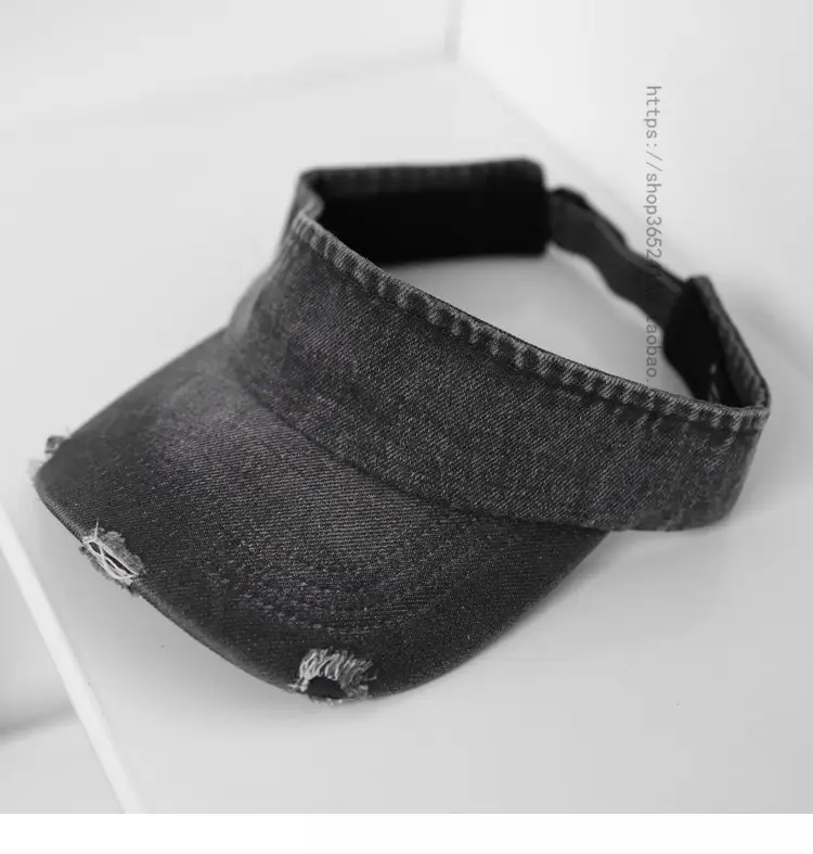 Women Denim Ripped Hat Sunscreen Cap New Washed — feature 11