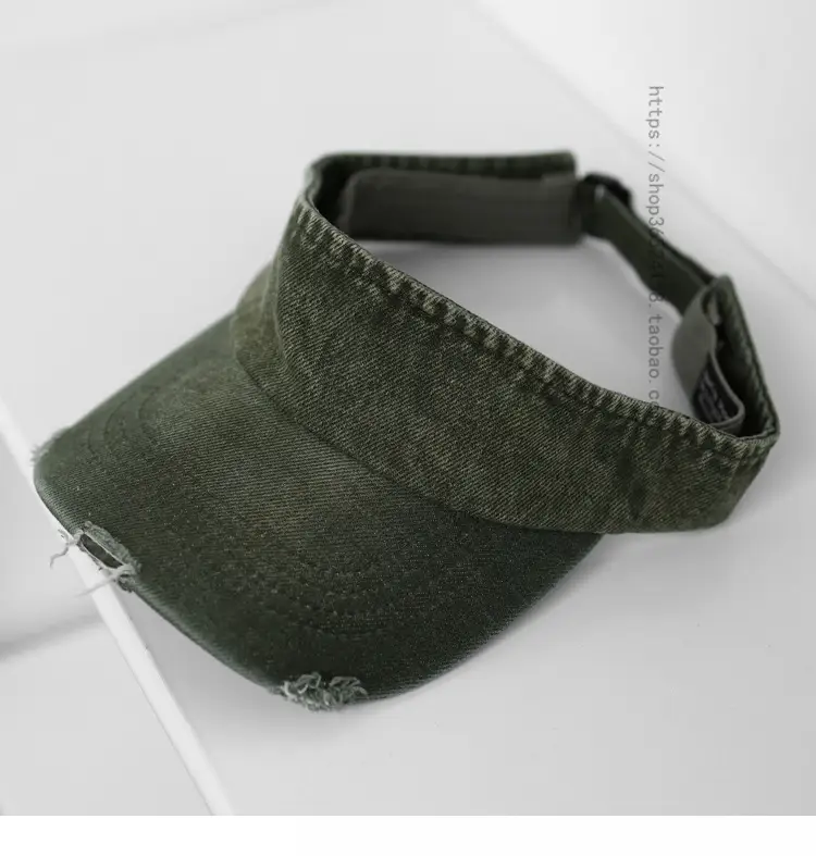 Women Denim Ripped Hat Sunscreen Cap New Washed — feature 12