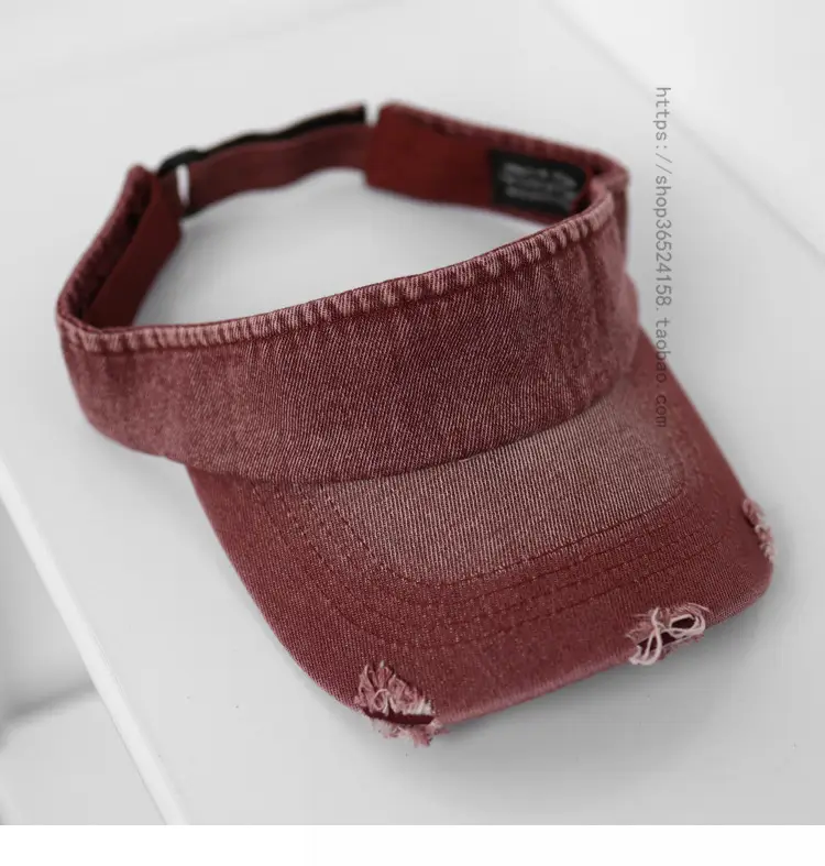 Women Denim Ripped Hat Sunscreen Cap New Washed — feature 13