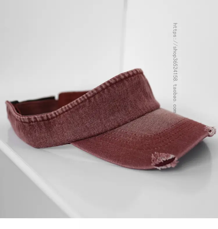 Women Denim Ripped Hat Sunscreen Cap New Washed — feature 14