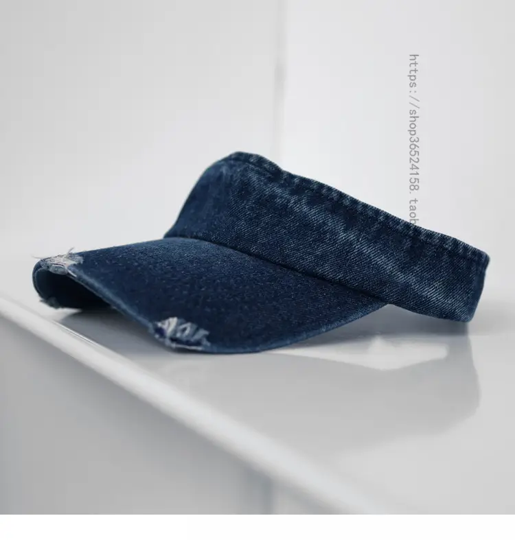 Women Denim Ripped Hat Sunscreen Cap New Washed