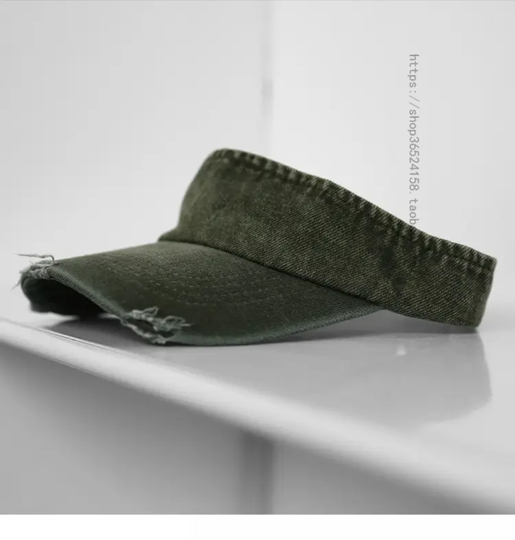 Women Denim Ripped Hat Sunscreen Cap New Washed