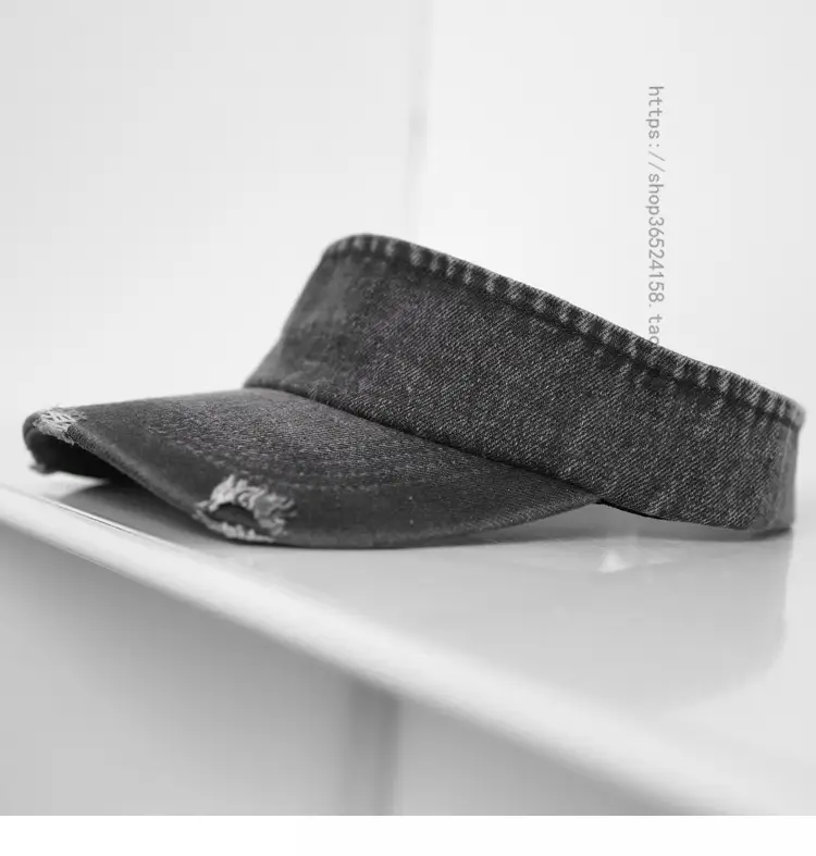 Women Denim Ripped Hat Sunscreen Cap New Washed
