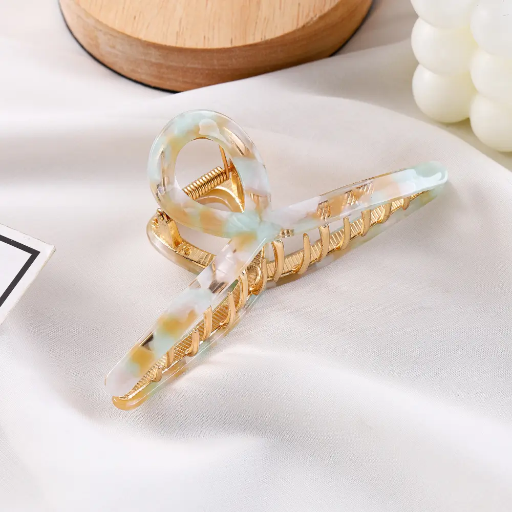 Korean Style Shark Clip Hair Grab with Leopard Print - Image 12