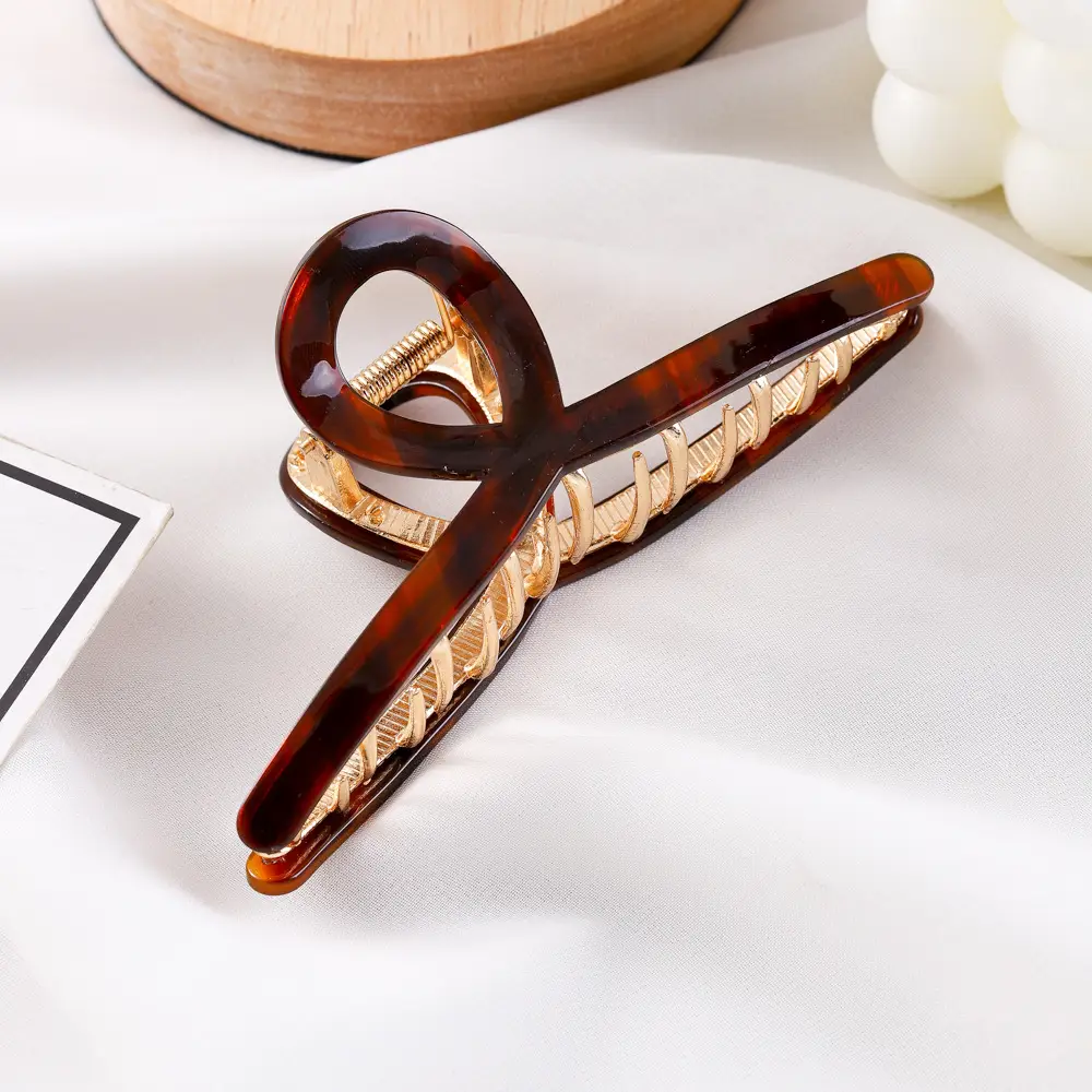 Korean Style Shark Clip Hair Grab with Leopard Print — feature 10