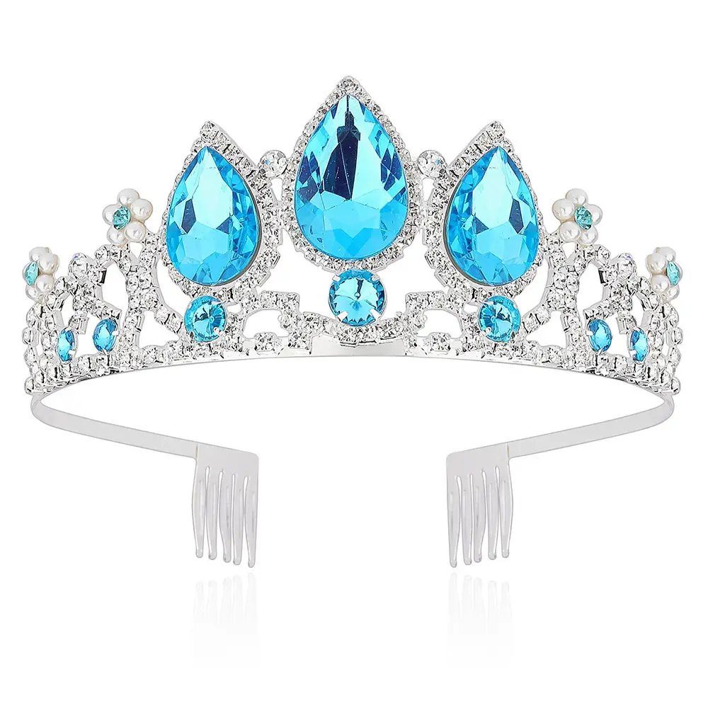 Blue Crystal Princess Tiara Headband for Girls - Image 9