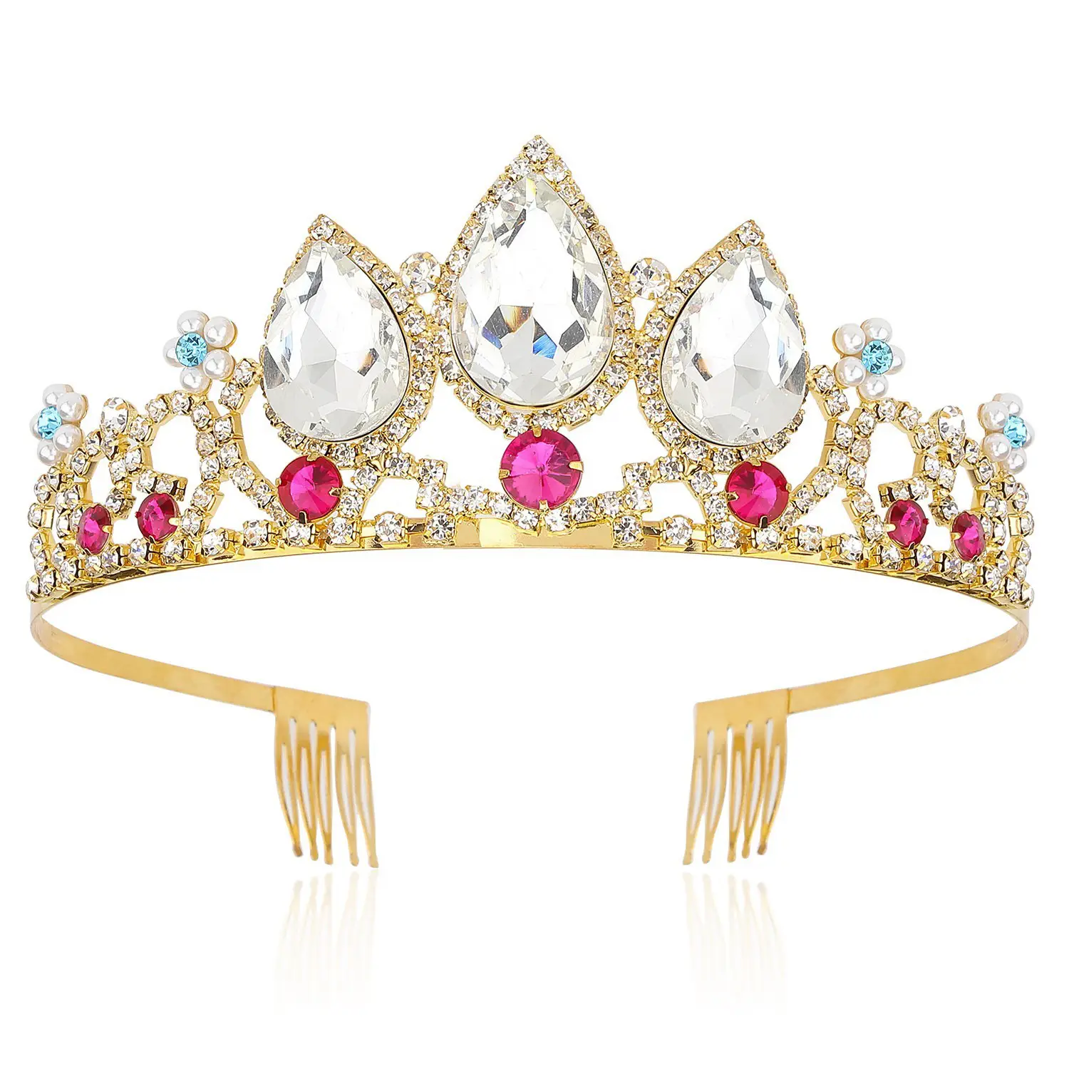 Blue Crystal Princess Tiara Headband for Girls - Image 10