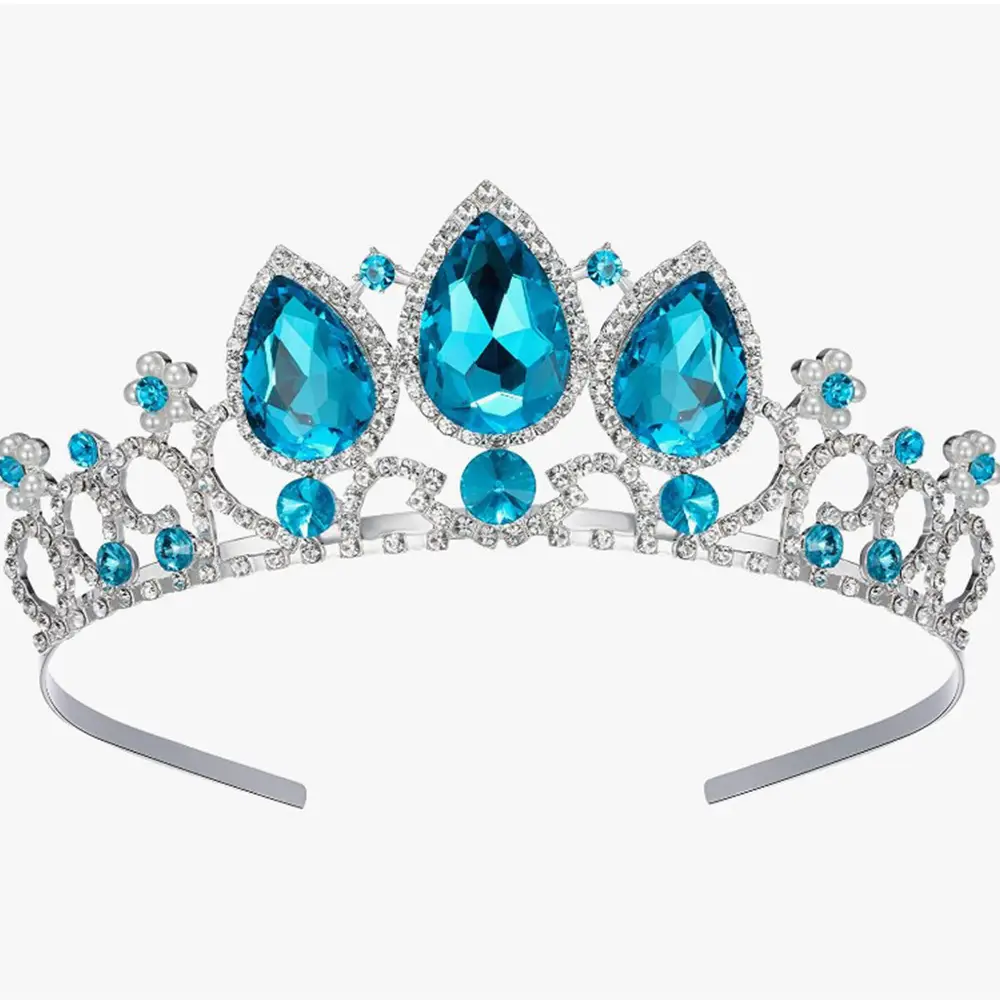 Blue Crystal Princess Tiara Headband for Girls - Image 3