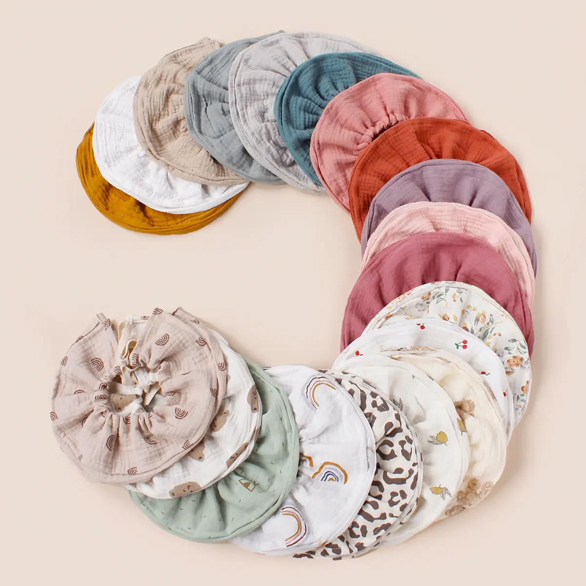 Adjustable Cotton Baby Bibs 360 Round Lace-Up — feature 2