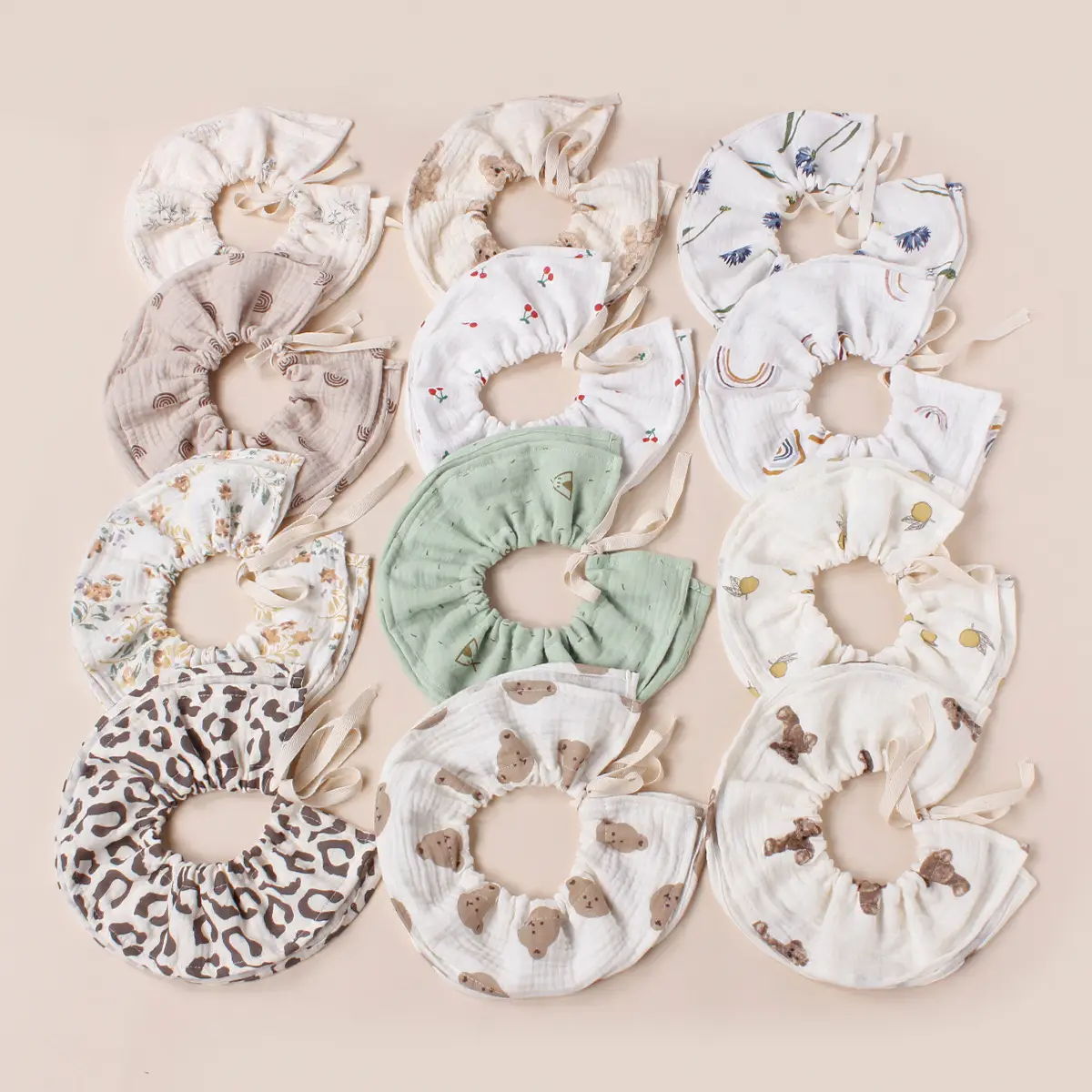 Adjustable Cotton Baby Bibs 360 Round Lace-Up — feature 3