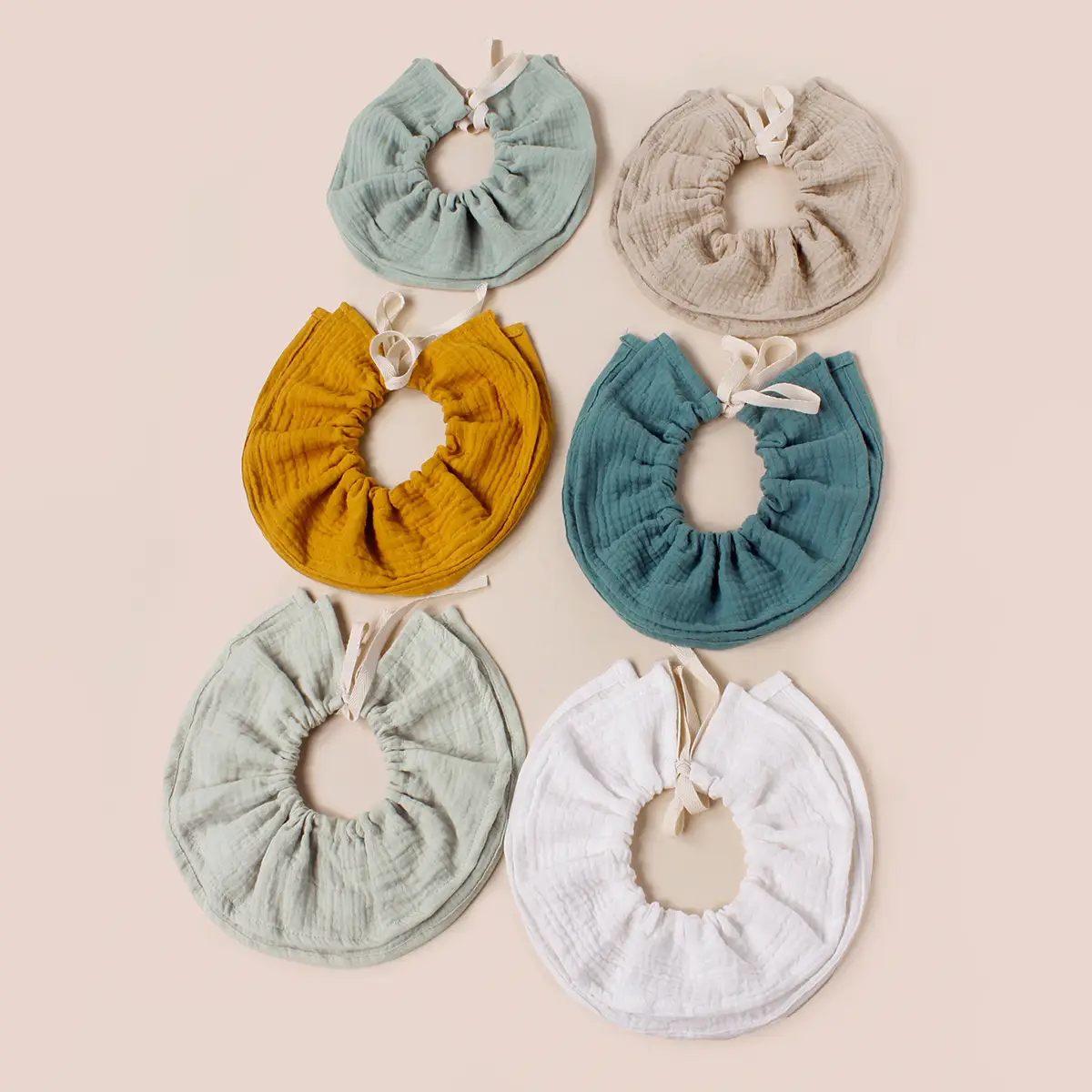 Adjustable Cotton Baby Bibs 360 Round Lace-Up — feature 5