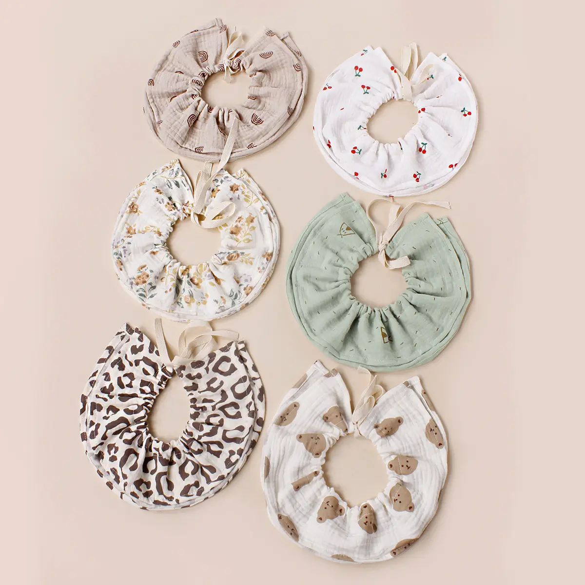 Adjustable Cotton Baby Bibs 360 Round Lace-Up — feature 6