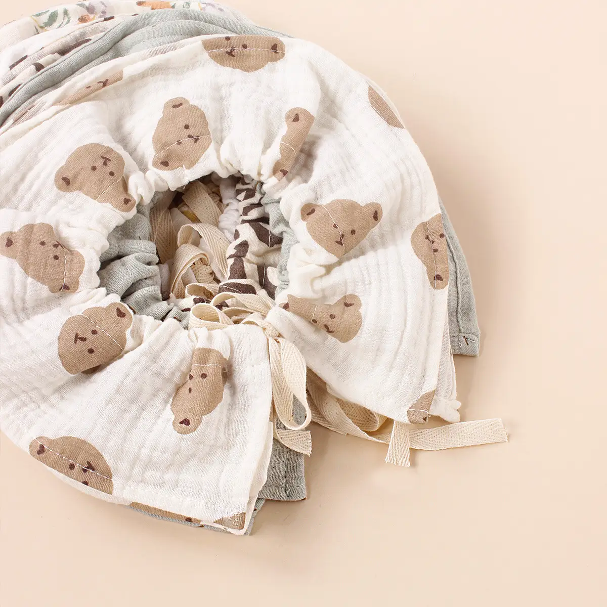 Adjustable Cotton Baby Bibs 360 Round Lace-Up — feature 8