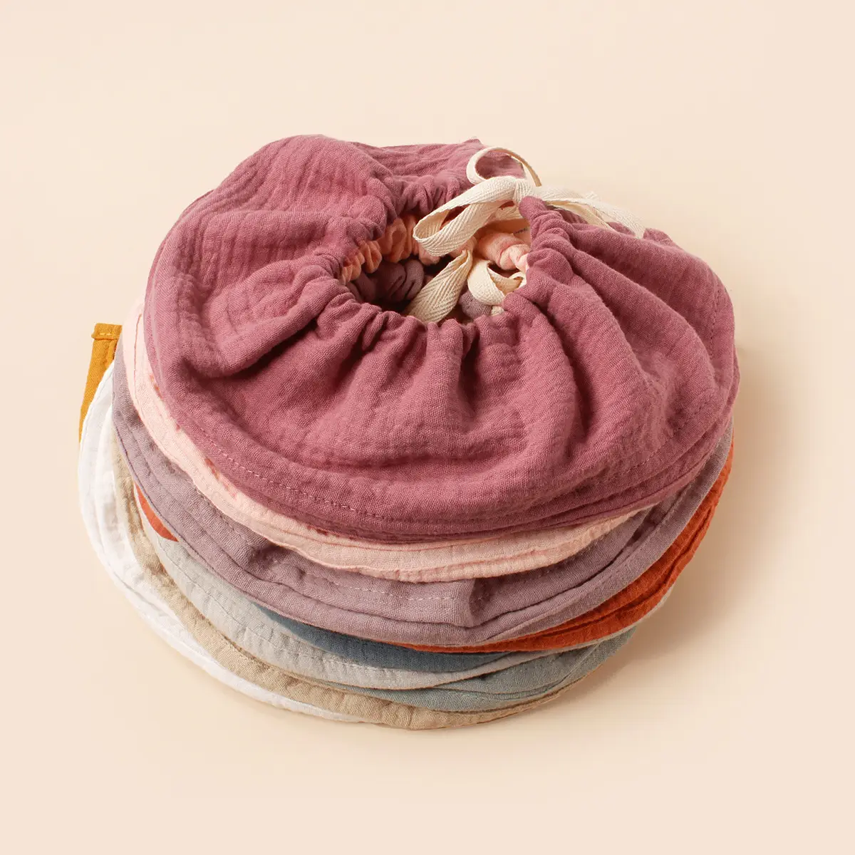 Adjustable Cotton Baby Bibs 360 Round Lace-Up — feature 9