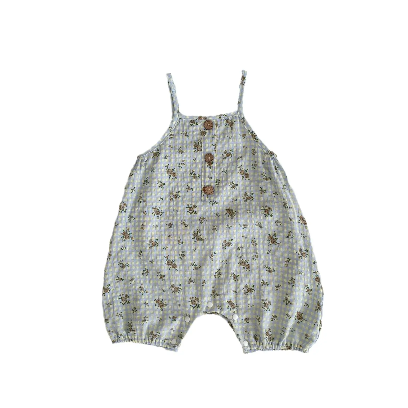 Baby Floral Printed Overalls Light Blue 2025 - Image 6
