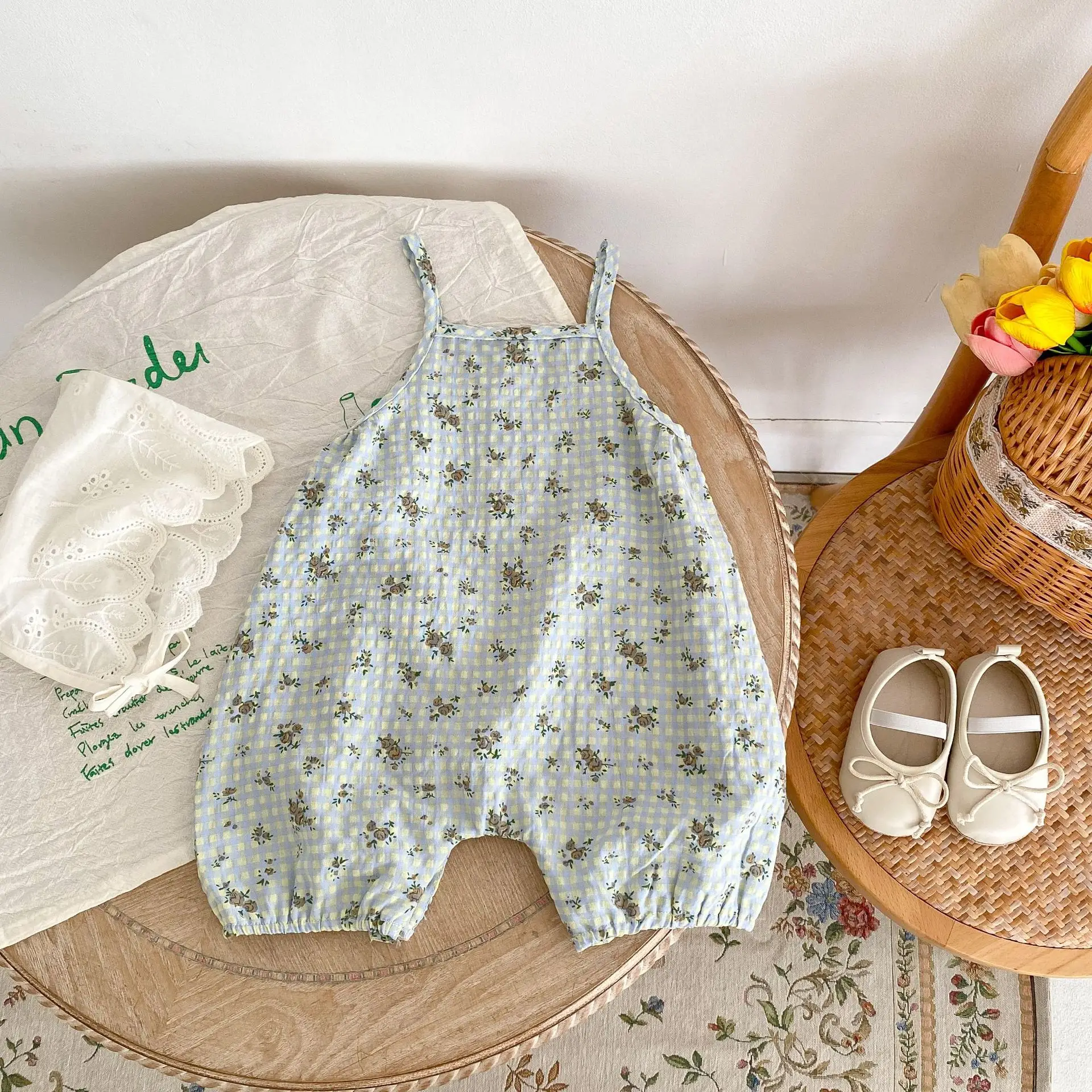 Baby Floral Printed Overalls Light Blue 2025 — feature 2
