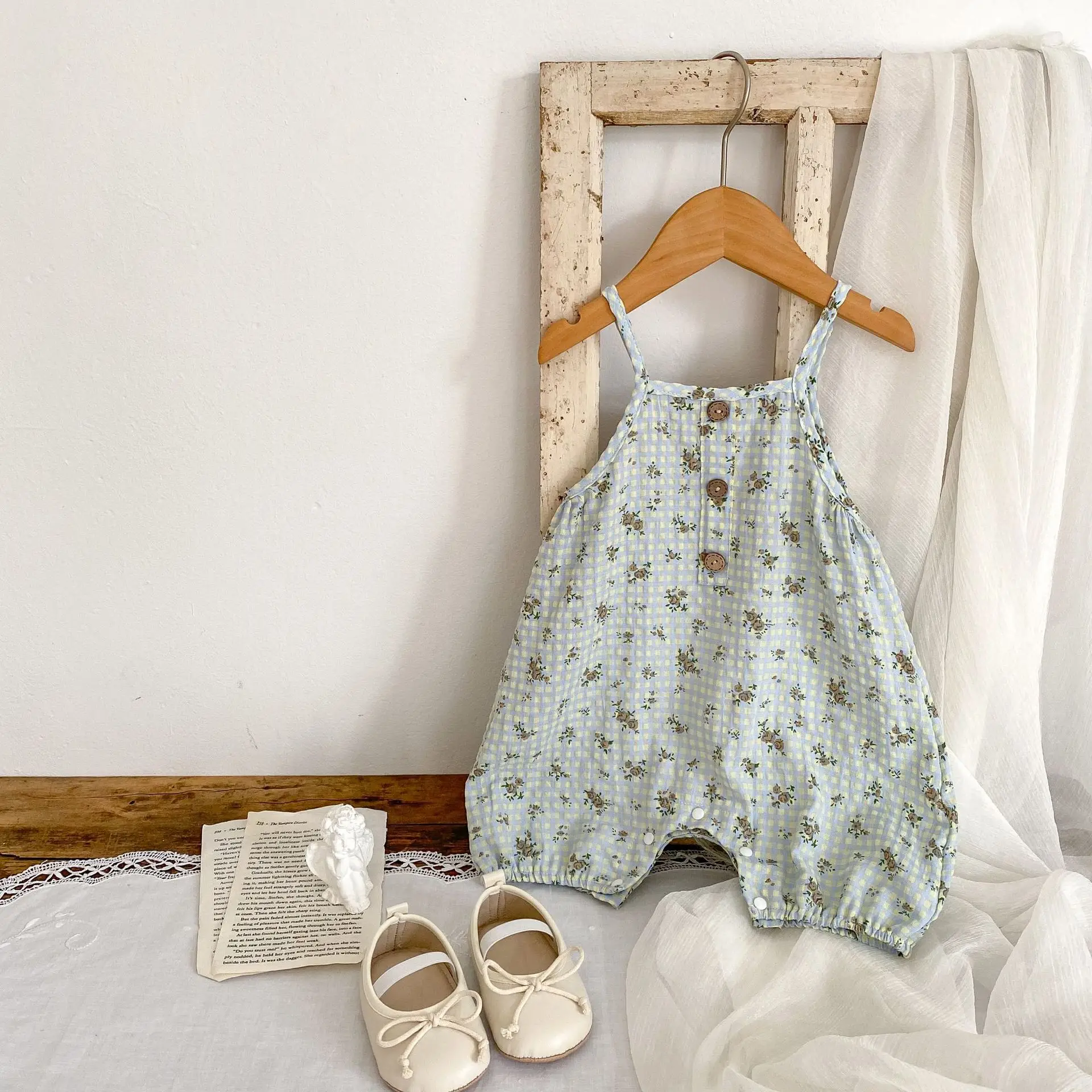 Baby Floral Printed Overalls Light Blue 2025 — feature 7