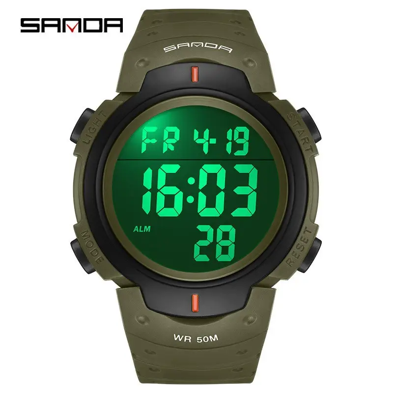 Sanda Outdoor Running Watch 60m Waterproof Green - Image 9