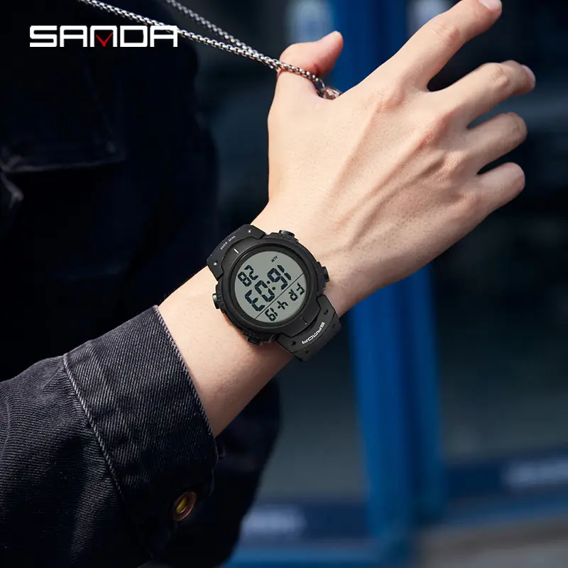 Sanda Outdoor Running Watch 60m Waterproof Green - Image 11