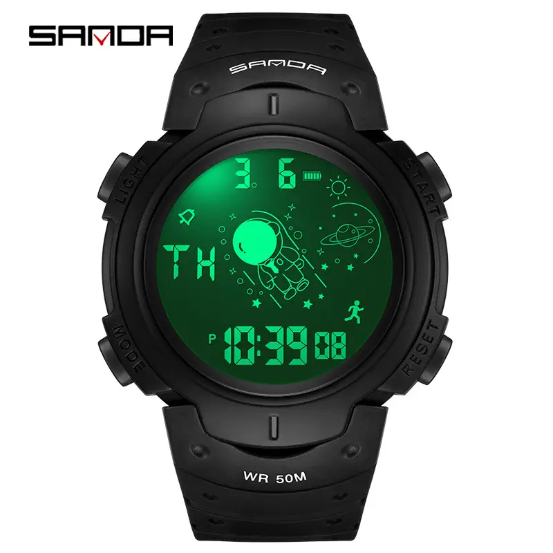 Sanda Outdoor Running Watch 60m Waterproof Green - Image 6