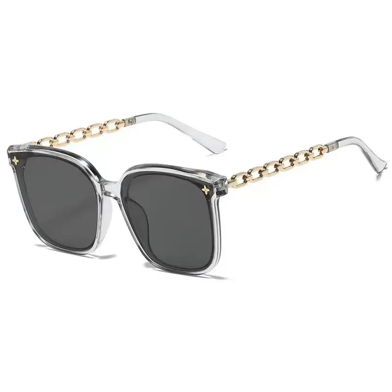 Women Sunglasses with Metal Chain & Square Frame - Image 2