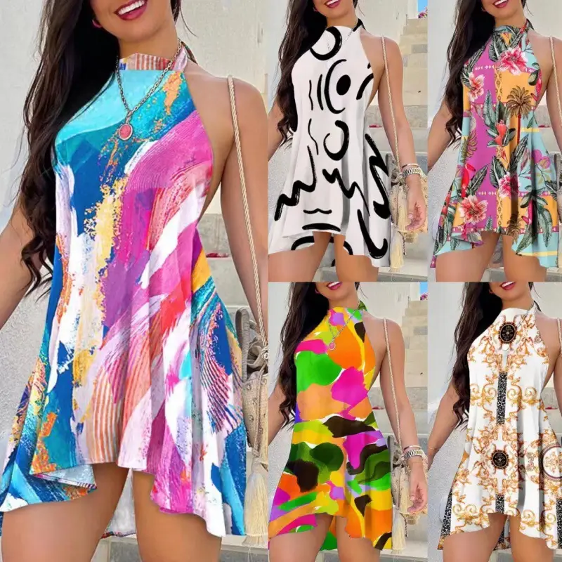 2023 Printed Backless Lace-Up Dress for Women - Image 5
