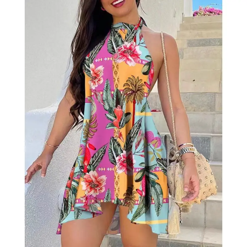 2023 Printed Backless Lace-Up Dress for Women - Image 2