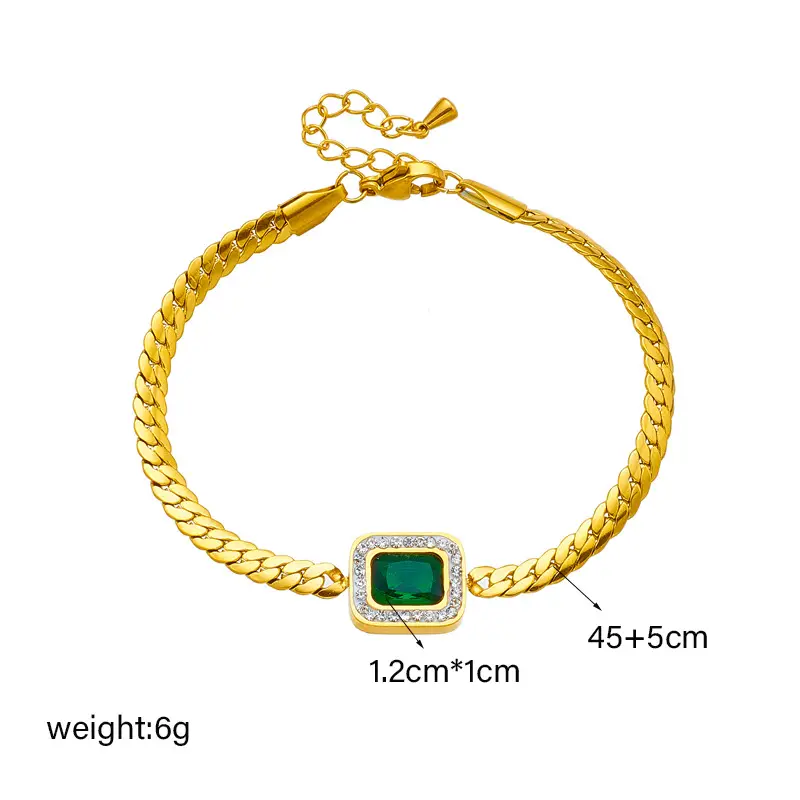 Gold Pendant Necklace with Emerald Cube Zircon & Pearl Chain — feature 13