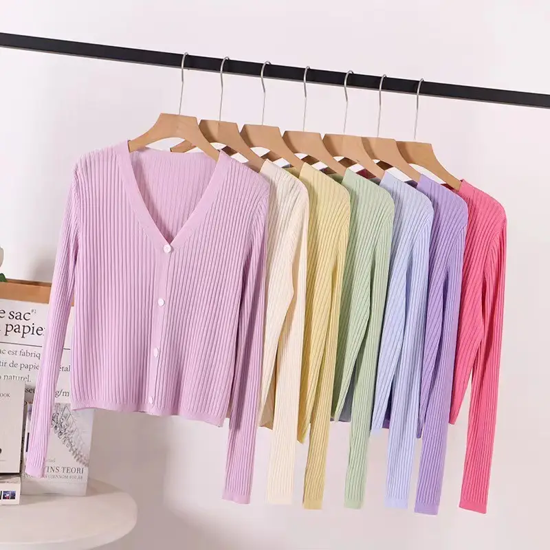 Women Ice Silk Sunscreen Shawl Top Set Multi Color - Image 9