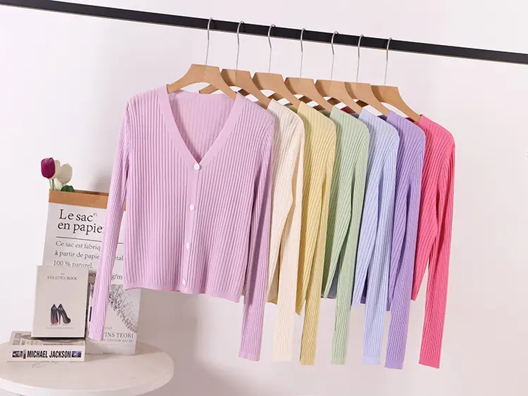 Women Ice Silk Sunscreen Shawl Top Set Multi Color — feature 8
